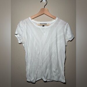 Simply Vera Vera Wang Size PS Short Sleeve White Blouse